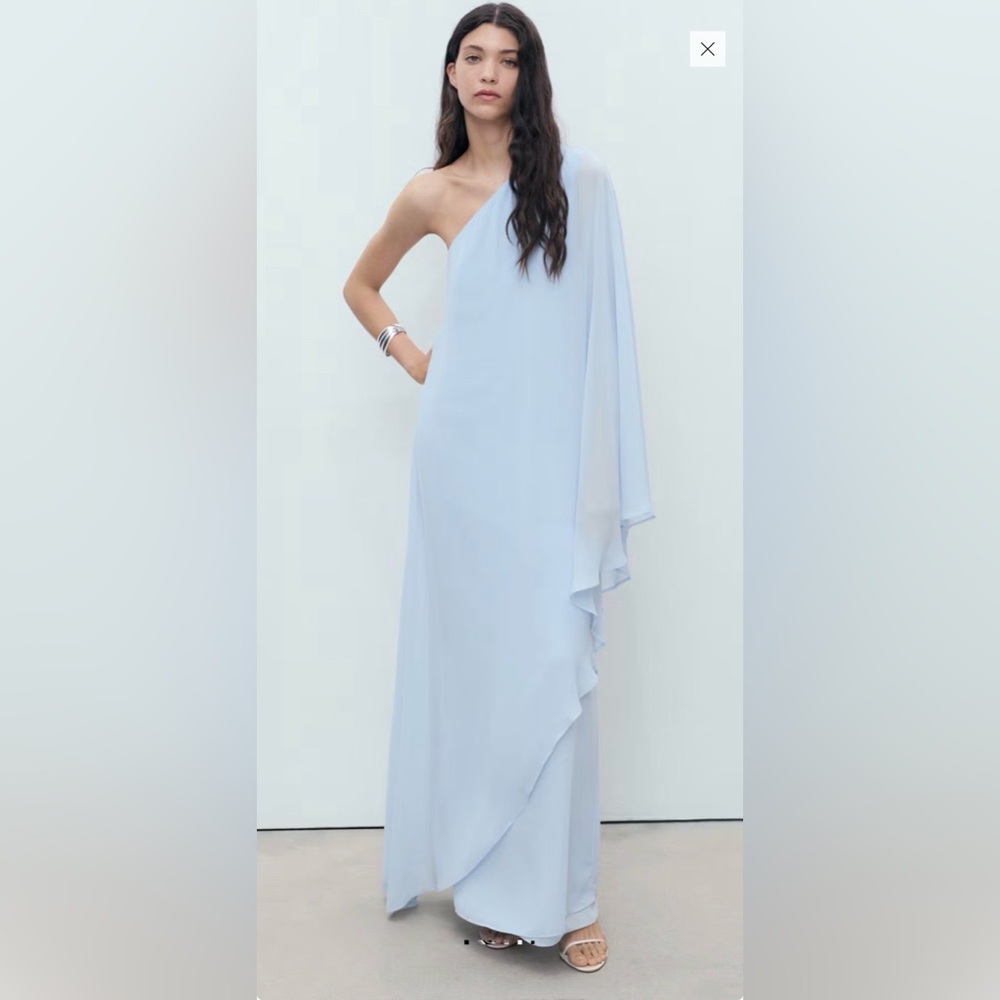 Mango asymmetrical double layer dress